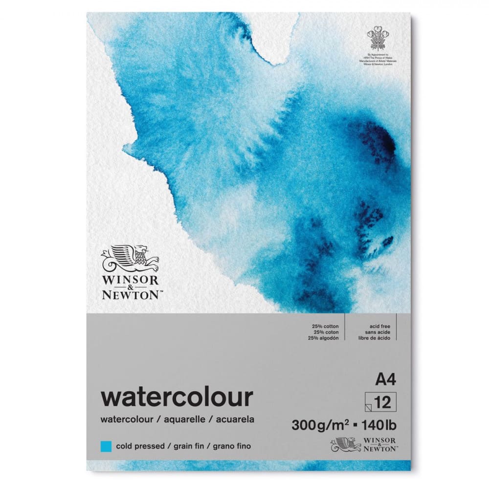 Bloco de Papel Para Aquarela Winsor & Newton TF 300g A4 12 Folhas